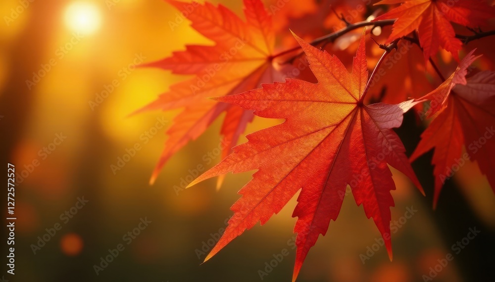 Vibrant red, orange, yellow maple leaves, close-up , yellow, red Vibrant red, orange, yellow maple leaves, close-up , yellow, red