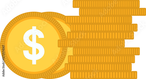 달러 동전더미 벡터 일러스트