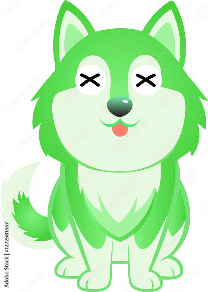 Cute Siberian Husky dog cartoon, pet animal Cute Siberian Husky dog cartoon, pet animal