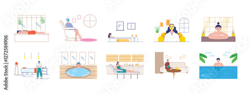 Spa set illustration. Flat vector illustration concept.