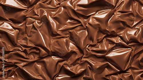 Processed collage of brown plastic cellophane surface texture. Background for banner, backdrop
