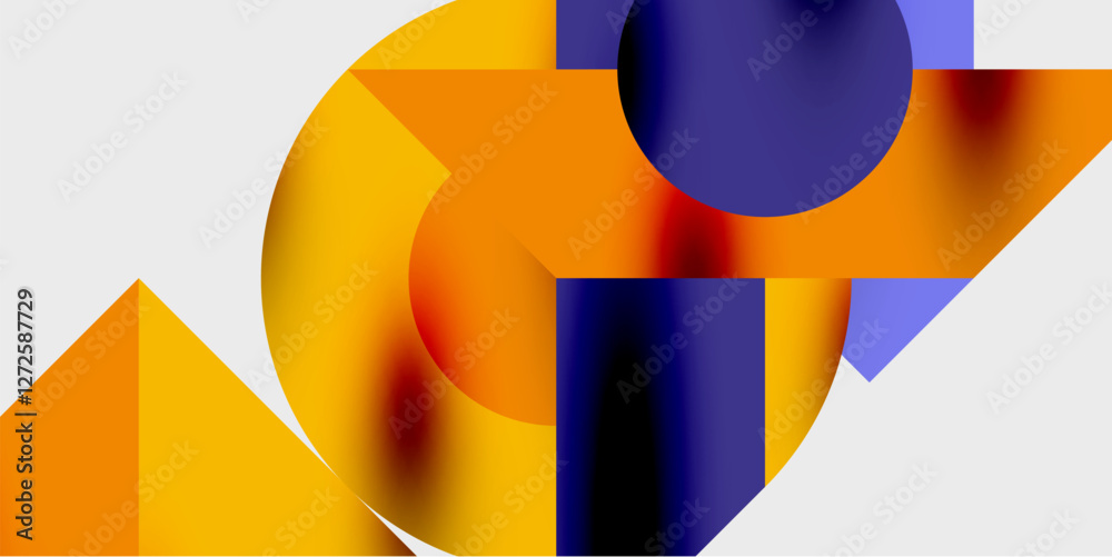 Detailed composition of circles, semicircles, and triangles with glossy effects and smooth gradients. A sleek and modern vector design for creative and tech-inspired projects Detailed composition of circles, semicircles, and triangles with glossy effects and smooth gradients. A sleek and modern vector design for creative and tech-inspired projects