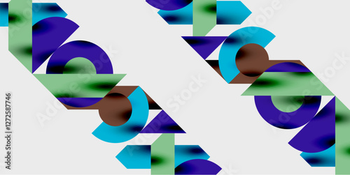 Modern abstract background featuring circles, lines, and triangles in a dynamic geometric composition. Perfect for stylish, tech, or creative-themed designs