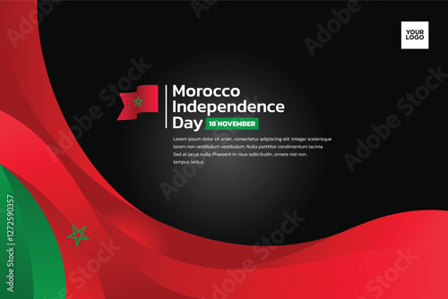 Morocco flag background, Morocco independence day 18th november