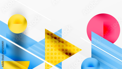 Modern geometric background - overlapping triangles with smooth gradients and semi-transparency