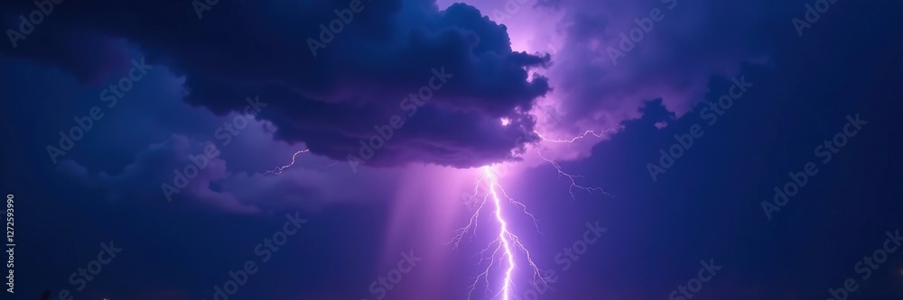 Incredible thunderstorm with dark clouds and lightning bolts illuminating sky, powerful, darkness Incredible thunderstorm with dark clouds and lightning bolts illuminating sky, powerful, darkness