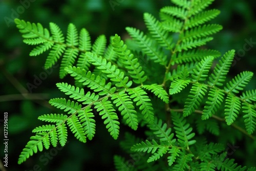 Fern fronds overlapping above Pteridium aquilinum var La Tusculum bracken ferns, undergrowth, greenery, foliage photo