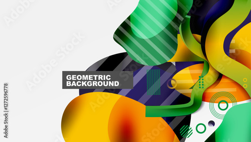 Vibrant abstract background overlapping shapes