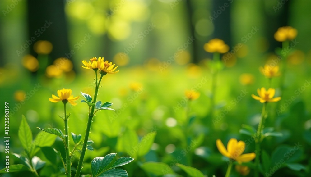 Bindweed wraps around stems of sunny yellow forest and meadow plants, landscape, greenery Bindweed wraps around stems of sunny yellow forest and meadow plants, landscape, greenery
