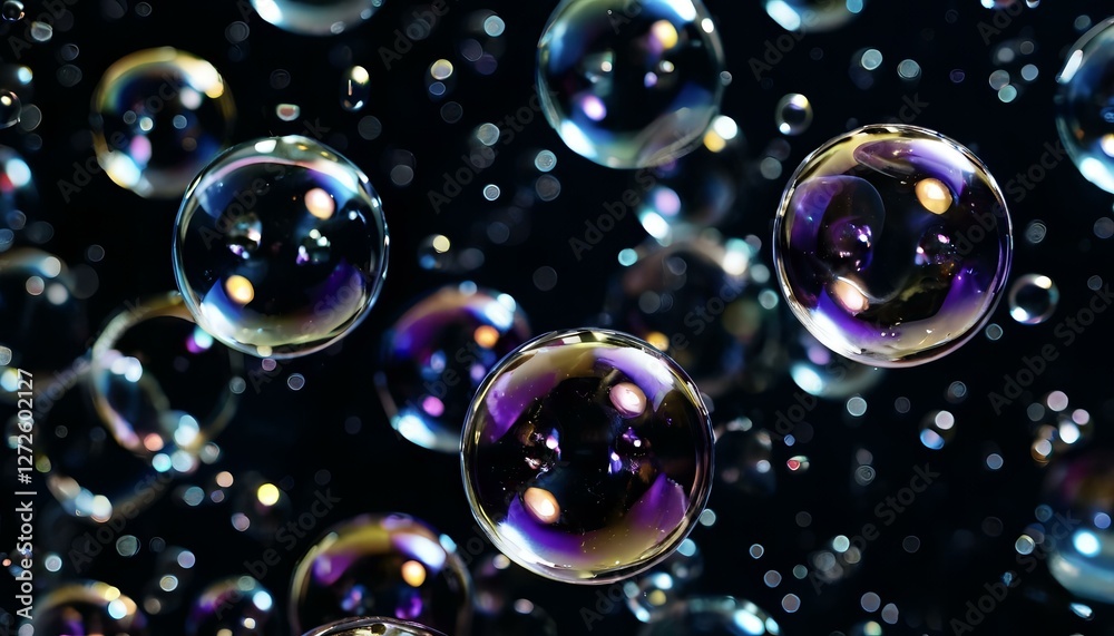 Soap bubbles on a black background Soap bubbles on a black background
