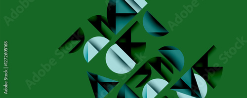 Minimal geometric abstract background. Circle square and triangle design