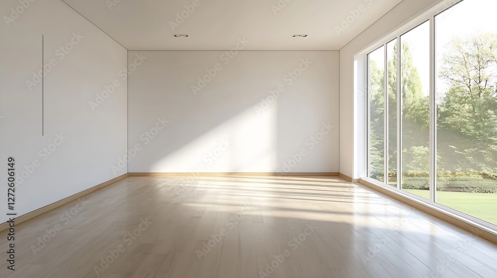 Bright and Spacious Empty Room with Large Windows Showcasing Beautiful Natural Light : Generative AI Bright and Spacious Empty Room with Large Windows Showcasing Beautiful Natural Light : Generative AI