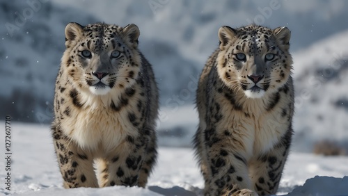 leopard in snow