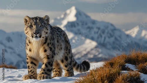 leopard in snow