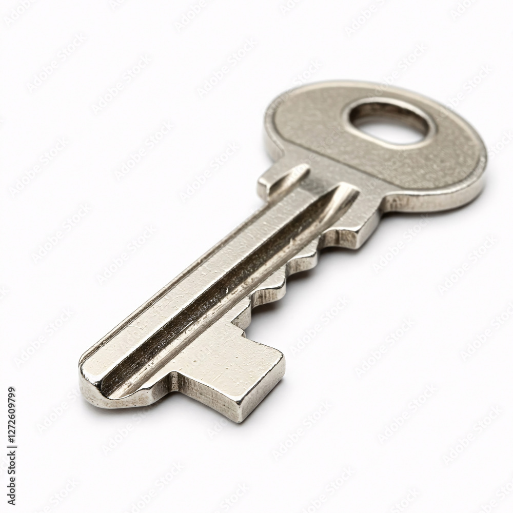 key isolated on white background. macro. photo icon for game web front view key isolated on white background. macro. photo icon for game web front view
