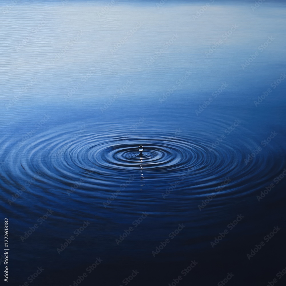 Water Drop Impact Ripples on Still Lake Surface Water Drop Impact Ripples on Still Lake Surface