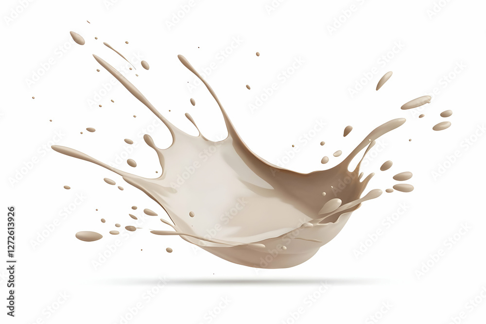 Creamy liquid splash, isolated on white. Food packaging design Creamy liquid splash, isolated on white. Food packaging design