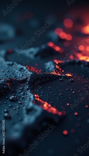 Wallpaper Mural Dark grey black glittery liquid on light surface, evening atmosphere, glossy liquid Torontodigital.ca