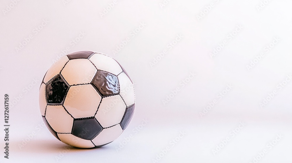 Naklejka premium Classic Soccer Ball White Background Sports Equipment Game Football Competition
