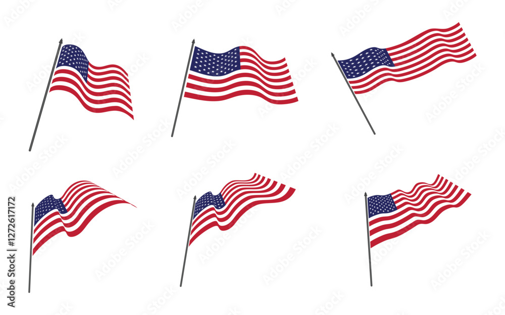 Flag American vector icon illustration design template Flag American vector icon illustration design template