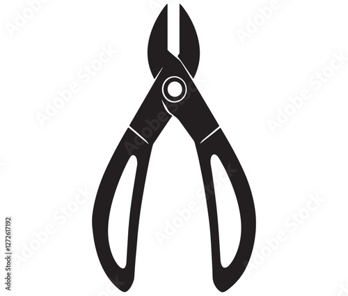 Silhouette pliers isolated on white background, Vector illustration of a wire cutter – a must-have repair tool