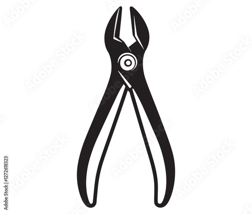 Silhouette pliers isolated on white background, Vector illustration of a wire cutter – a must-have repair tool