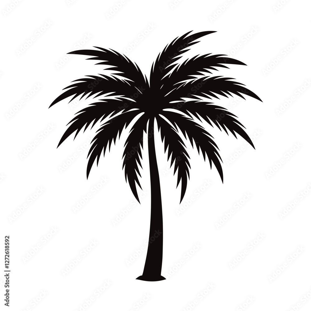 Obraz premium palm tree silhouette vector illustration