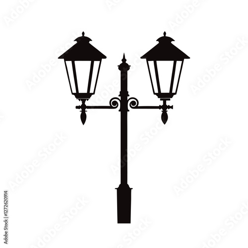 old street lamp vector illustration
