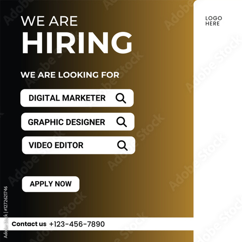Now Hiring – Creative Job Vacancy & Recruitment Poster Design