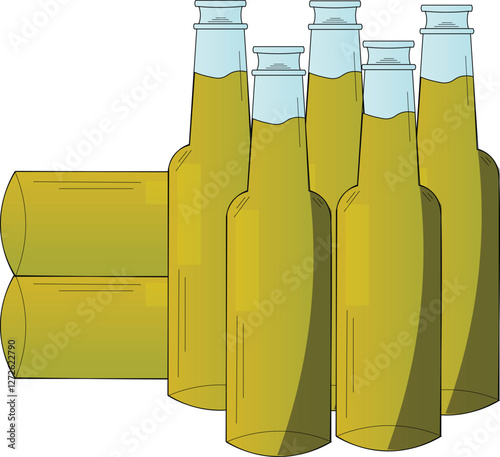 the illustration of the bottle of beer.