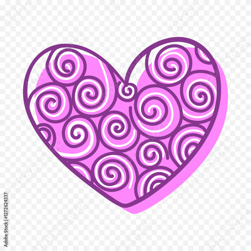 Hand drawn heart on white background. Valentines Day vector elements heart shapes love