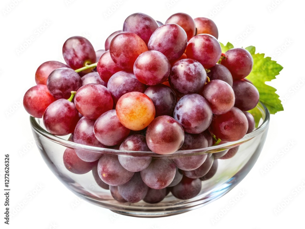 High-resolution PNG: Close-up studio shot of a bowl of fresh, isolated green and red grapes. Ideal for food photography. High-resolution PNG: Close-up studio shot of a bowl of fresh, isolated green and red grapes. Ideal for food photography.