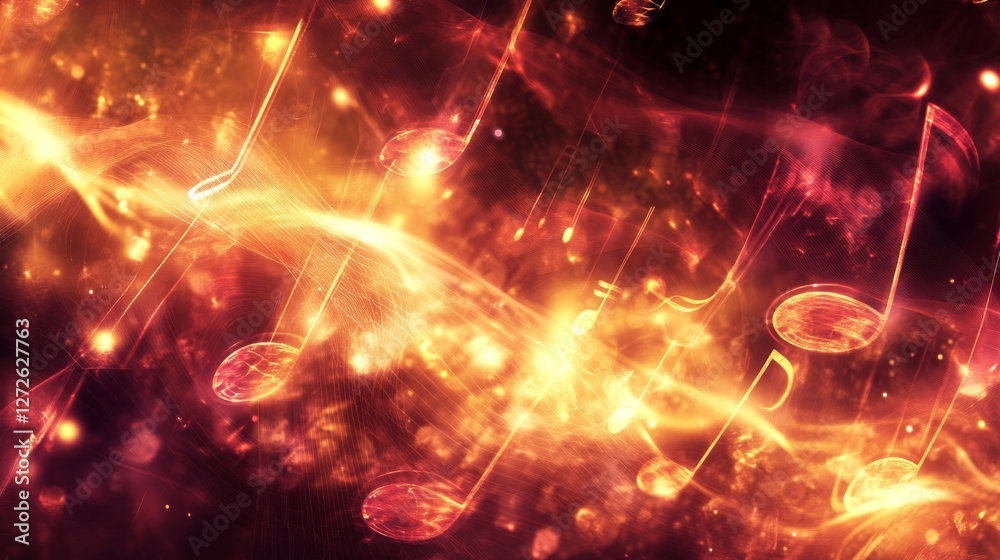 Obraz premium Fiery Symphony: An Abstract Musical Composition