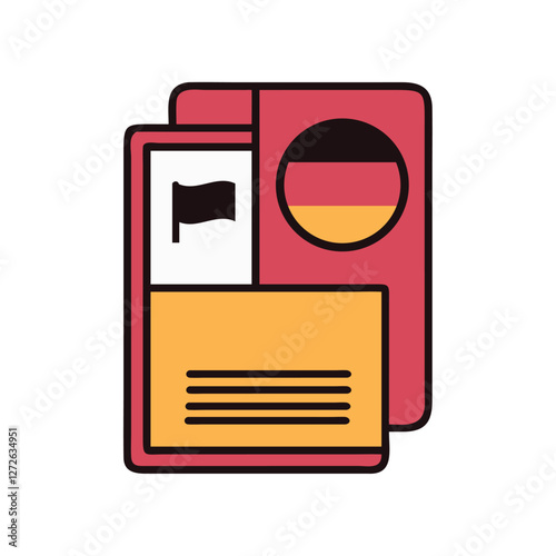 Germany passport with flag on cover