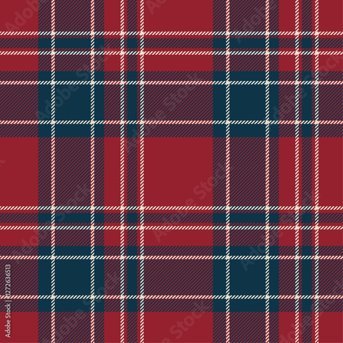 Tartan Seamless Pattern. Classic plaid fabric texture in red tones. Vector illustraion for textile.