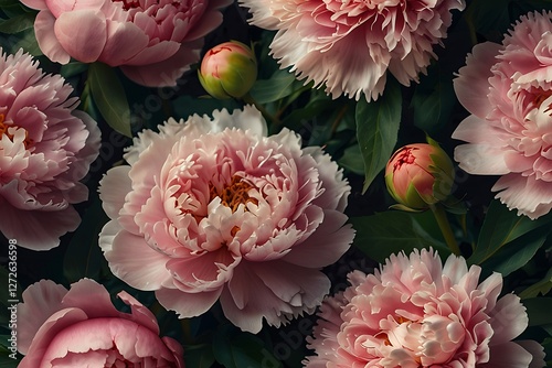 pink peony flowers