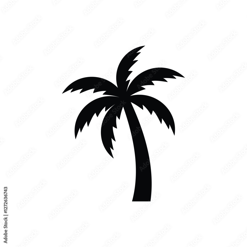 Obraz premium Palm tree summer logo template vector illustration