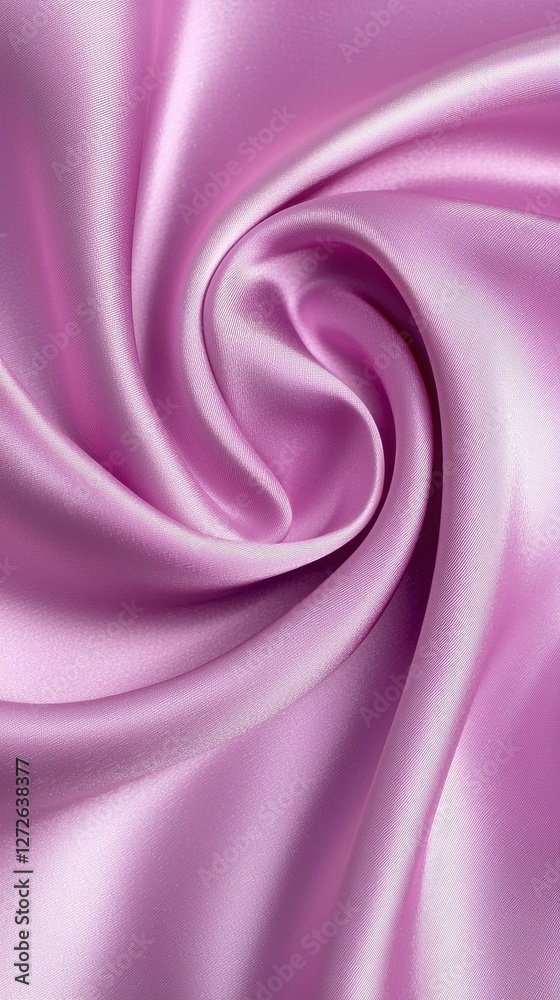 Obraz premium A smooth, swirling texture of soft pink fabric, highlighting its luxurious sheen and elegant drape.