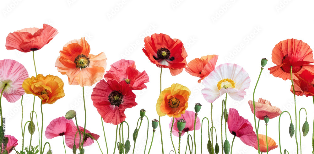 Fototapeta premium PNG Poppy flowers blossom anemone plant.