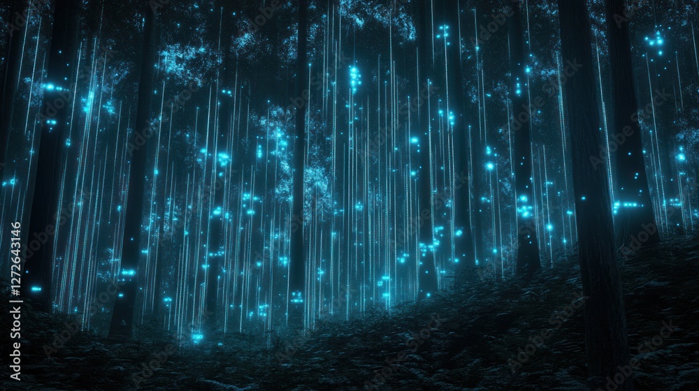 Obraz premium Enchanted Forest: A Digital Fantasy Landscape