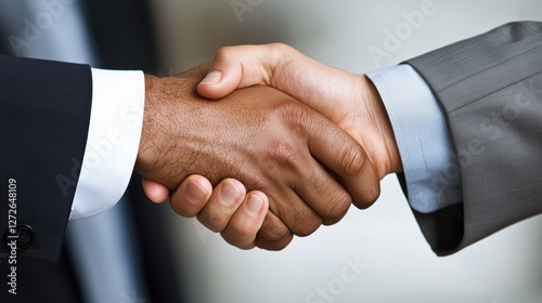 Business Partnership and Collaboration Handshake between Two Professional Individuals in Modern Office Environment
