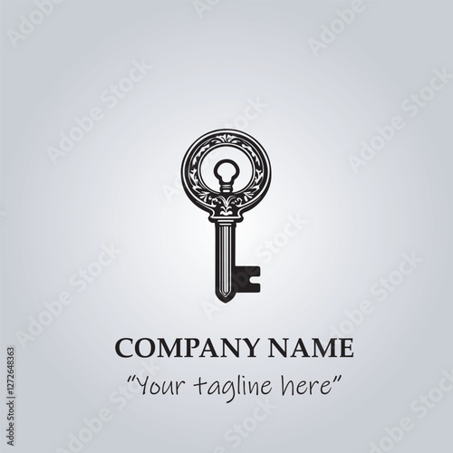 Key logo company design vector illustration
