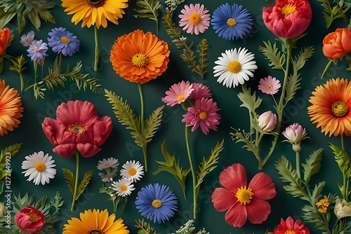 colorful flowers background