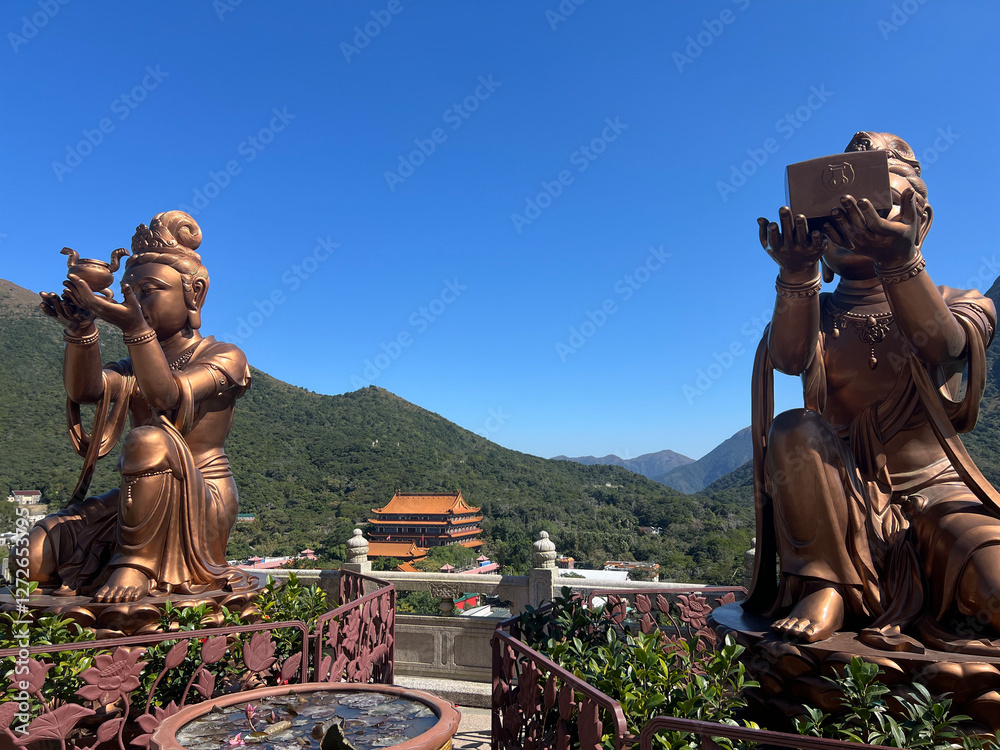 Statues at The Tian Tan Buddha