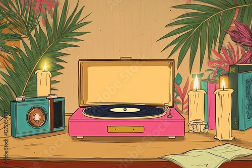 retro music background