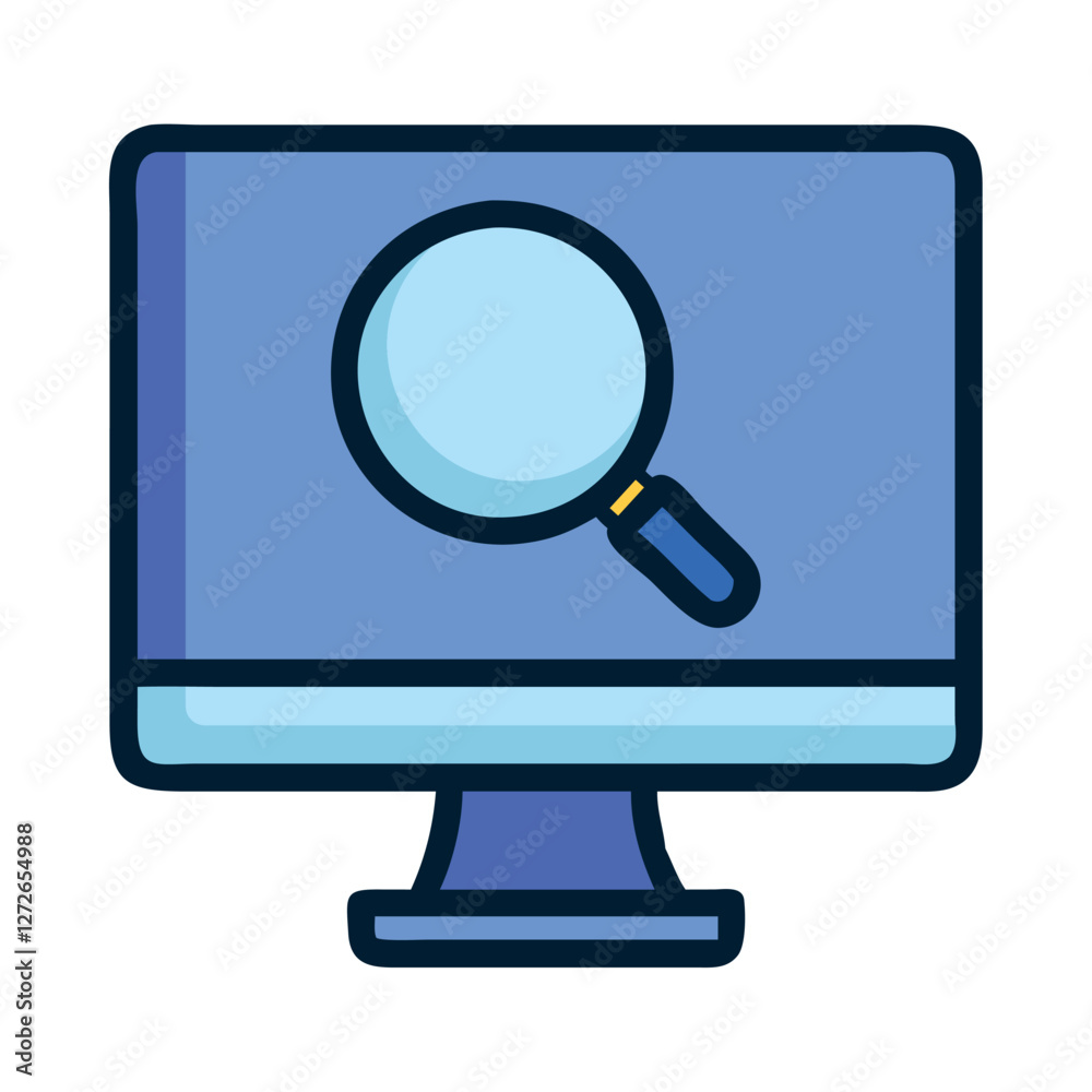 Telecomunication search computer icon Telecomunication search computer icon