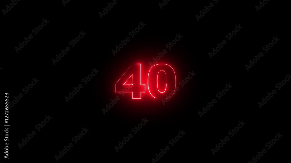Glowing neon number 40. various color looping trendy glowing neon numeric, Educational mathematics 40 animation. Glowing neon number 40. various color looping trendy glowing neon numeric, Educational mathematics 40 animation.