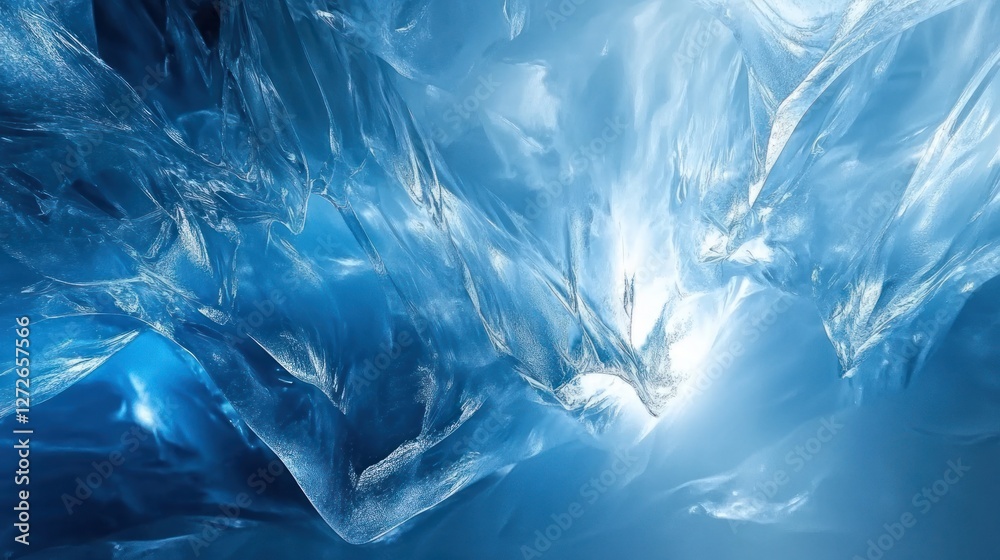 Obraz premium Stunning Glacial Ice Cave: A Breathtaking Blue Wonderland