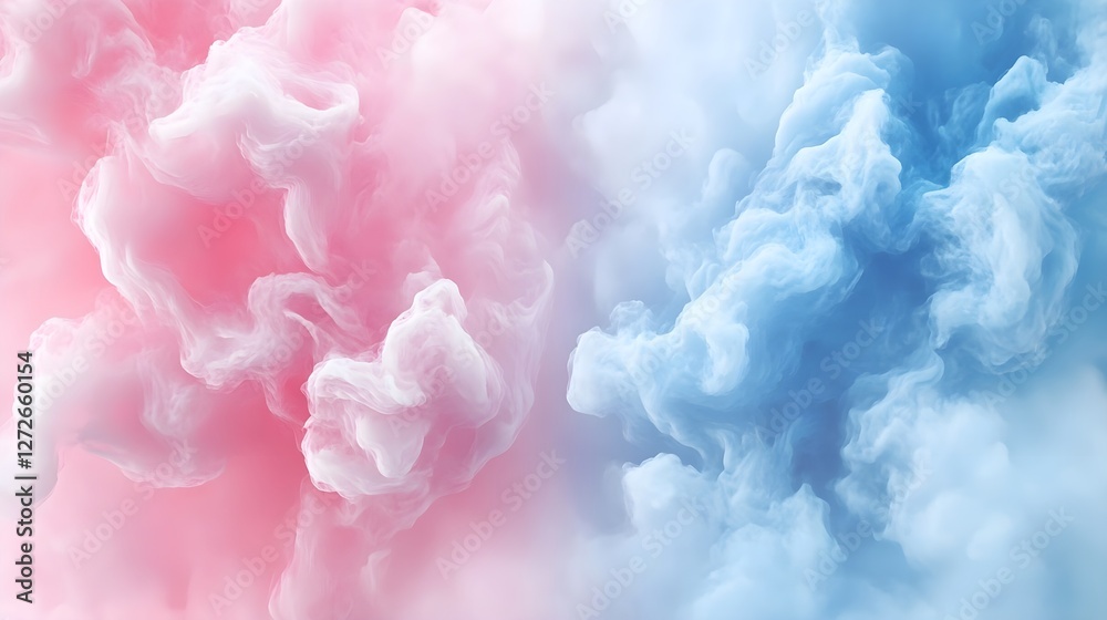 Fototapeta premium Serene Waves of Pink and Blue in Photorealistic Style