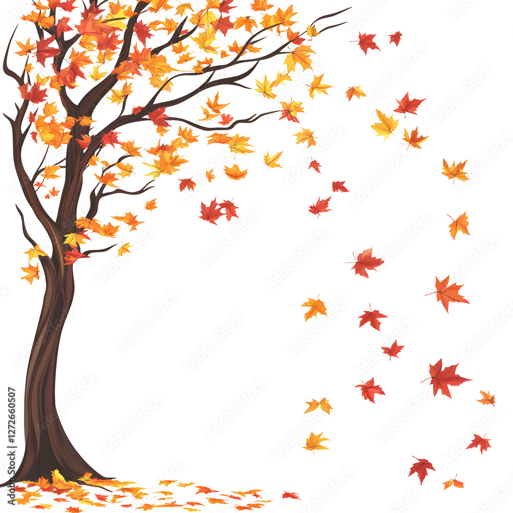 Fototapeta premium autumn tree vector illustration